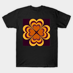 Autumn clover heart - burgundy T-Shirt